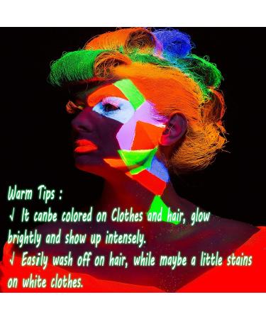 CCbeauty Pro Large UV Glow Face Body Paint Palette - 8 Neon Colors, Water-Based, Non-Toxic, Washable Halloween Makeup for Kids & Adults - Buy Online on SooperMarket.com