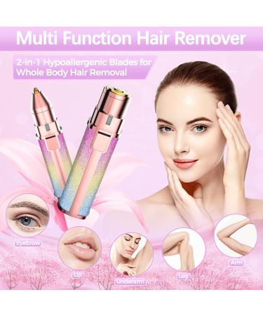 Facial Hair Removal for Women - Flawless Touch Hair Remover & 2 in 1 Trimmer with LED Light - Rechargeable Epilator for Peach Fuzz, Lips, Chin, Arms - Buy Online on SooperMarket.com