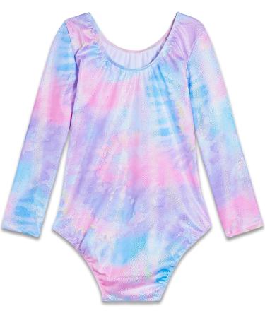 Sparkly Unicorn Rainbow Gymnastics Leotard for Girls | Long Sleeve Tumbling Outfit Age 2-9 Years | Tie Dye B 2-3T - Buy Online on SooperMarket.com