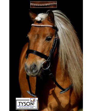 Tysons Breeches Bridle Rose Gold Colors Riding Bridle Mini Shetty Mini Shetty Minipony Leather Glitter Rhinestone + Reins Shetty Brown