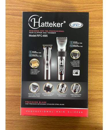 Hatteker Professional Hair Clippers and T-Blade Trimmer Kit for Men - Gold 17 Piece Set | Cordless Beard Barber Clipper, Haircut Grooming Kit, IPX7 Waterproof - Buy Online on SooperMarket.com