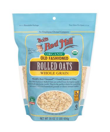 Bob's Red Mill Organic Old Fashioned Rolled Oats, 16 Oz 1 Pound (Pack of 1) Resealable