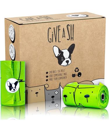 240 Bags - Certified 100% Home Biodegradable Dog Waste Bags 10% to Charity Compostable Dog Waste Bags Eco and Earth Friendly Disposable Dog waste Bags Leakproof and Zero Odor Green Pet Supplies 1 count (Pack of 240)