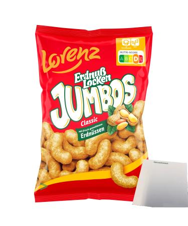 Lorenz Peanut Curls Jumbos Classic XXL Peanut Flips Corn Snack Peanut Delight (150g Pack) + usy Block