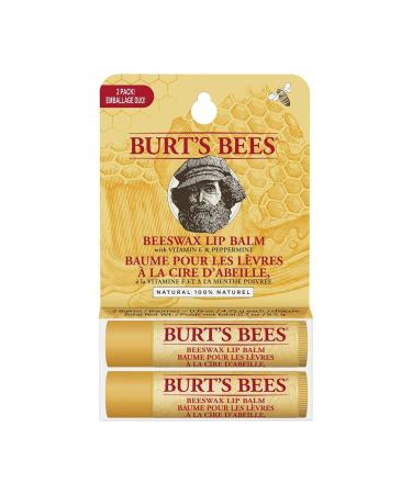 Burt's Bees 100% Natural Intensive Lip Care & Moisturizing Lip Balm 2-Pack | Best Price on Beeswax Lip Balm for Night Care - Buy Online on SooperMarket.com