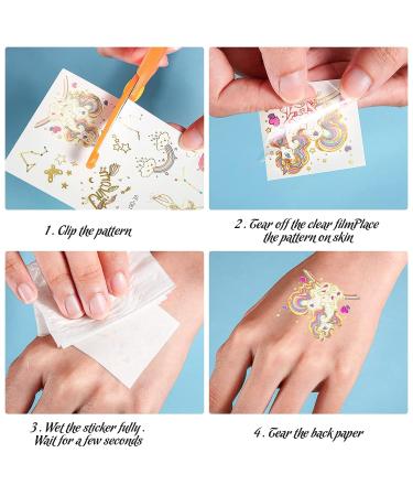 Glow in the Dark Unicorn Temporary Tattoos for Kids - 80 Pieces | Luminous Unicorn Stickers for Girls | Fun Birthday Party Supplies - Buy Online on SooperMarket.com
