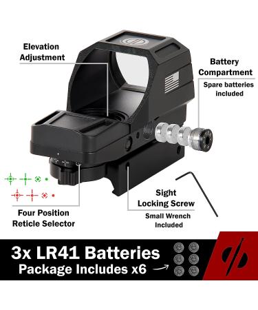 Veteran Owned DD119X Battle Flag Red Dot Reflex Sight Scope - Black - Buy Online on SooperMarket.com