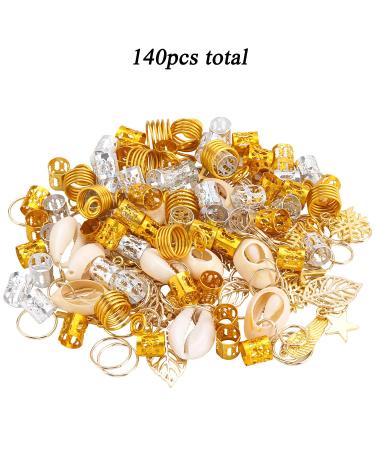 Dreadlocks Hair Jewelry: 140pcs Aluminum Hair Cuffs, Rings, Shell Accessories for Women - Loc Clips & Pendants, Braid Decor - Buy Online on SooperMarket.com