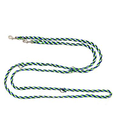 Dog linen small dogs up to 15 kg / double linen 4-way adjustable 2.40m / 2.80m / 3.50m guiding leash very light & robust (2.40m 3 times adjustable Seattle (black and white blue-green)) 2 40m triple adjustable Seattle (black and white-blue-green)