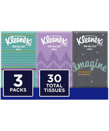 Kleenex Facial Tissues, 10 ct, 3 Pack White 10 Count (Pack of 3)