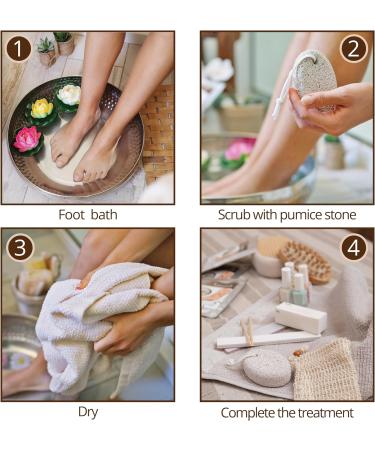 Larminly Kit Pumice Stone for Feet - Natural Callus Remover Pedicure Set with Sisal Soap Bag - Buy Online on SooperMarket.com