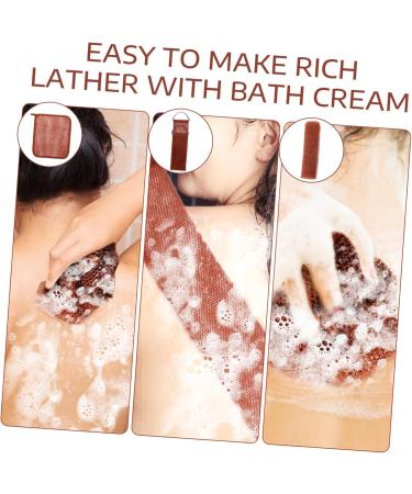 ORFOFE 1 Set Bath Towel Bath Scrubber Towel Back Washers for Shower Back Cleaner Loofah Strap Brown Nylon - Buy Online on SooperMarket.com
