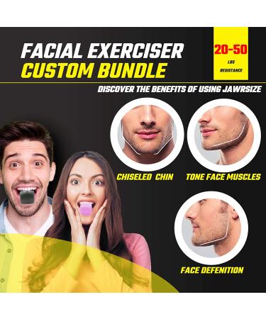 Jawzrsize Athletic Bundle Jaw Enhancer - Reduce Stress & Cravings - Facial Exercise - Pop N Go & Custom Fit - Pink, Blue, Green - Buy Online on SooperMarket.com