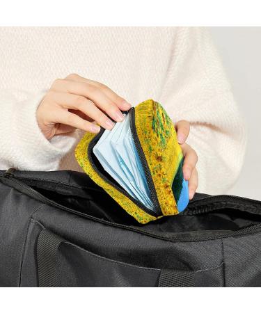 Sunflowers Sanitary Napkin Storage Bag - Portable Period Pouch for Women & Teens - Multi-colored - 1PC - Buy Online on SooperMarket.com