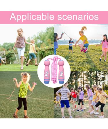 Buy Unicorn Jump Rope for Kids - Adjustable Cotton Rope with Cartoon Wooden Handle - Perfect for Sports Training & Fun! - Buy Online on SooperMarket.com