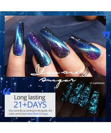 UR SUGAR Color Changing Gel Nail Polish Set - 6 Pcs Glitter Purple Thermal Magnetic Effect Kit - Soak Off Gel Nail Gift Box - Buy Online on SooperMarket.com