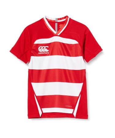 Canterbury Boys Vapodri Evader Hooped Rugby Jersey 12(L) Red (Flag Red)