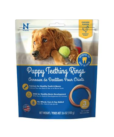 N-Bone Puppy Teething Rings Chicken Flavor 3 count Chicken 102 g (Pack of 1)