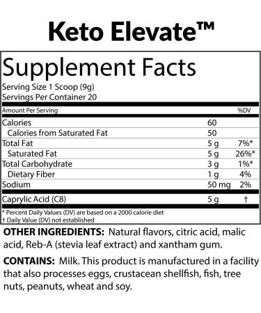 BioTrust Keto Elevate Pure C8 MCT Oil Powder - Ketogenic Diet Supplement - Clean Energy - Mental Focus and Clarity - 100% Caprylic Acid - Unflavored (20 Servings) - Buy Online on SooperMarket.com
