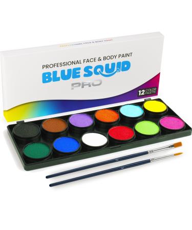 Children's make-up Set Face Paint from Blue Squid Pro 12x10g Classic professional make-up paint and bodypaint professional mink palette carnival Halloween adults & children safe make-up color 10 g (12 Pack)