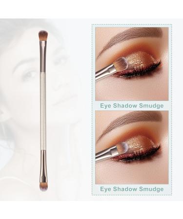 VOCOSTE 2pcs Double-ended Makeup Brush Kit - Under Eye Concealer & Highlighter Eyeshadow Brush | Premium Wooden Handle Smudger Tool for Flawless Makeup - Buy Online on SooperMarket.com