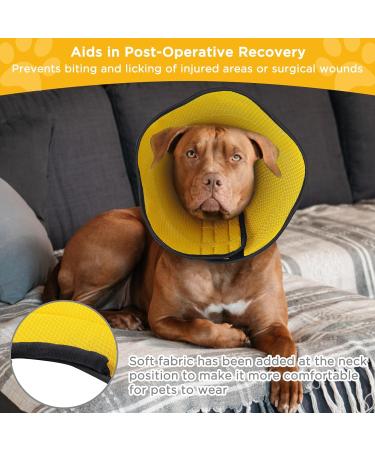BONTHEE Soft Dog Cone Alternative After Surgery Dog Cone Collar for Small Dogs Adjustable Dog Recovery Collars for Pet Lightweight E-Collars for Dogs Elizabethan Collar for Dogs Stop Licking(XL) S Yellow - Buy Online on SooperMarket.com
