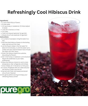 Puregro Hibiscus Flowers Whole Dried | 1kg | Pack of 1 | Hibiscus Tea Infusion | Flor de Jamaica | Dried Sorrel | Quality Ingredient for Brewing & Distilling - Buy Online on SooperMarket.com