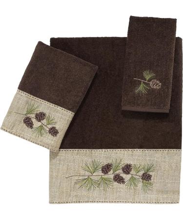 Avanti Linens Pine Branch Collection Mocha Fingertip Towel - Soft & Absorbent Cotton - Nature Inspired Bathroom Accessory - Buy Online on SooperMarket.com