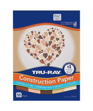 Tru-Ray Shades of Me Construction Paper 5 Assorted Skin Tone Colors 9" x 12" 50 Sheets 9" x 12" Assorted Skin Tones