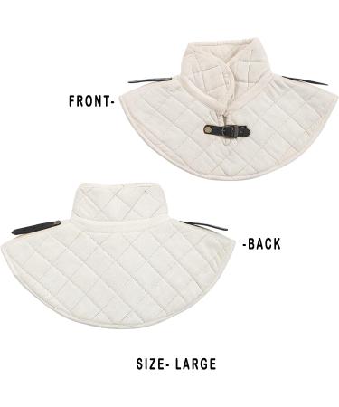 Mythrojan Cotton Padded Chain Mail Neck Protector for SCA Hema HMB - Ecru - Buy Online on SooperMarket.com
