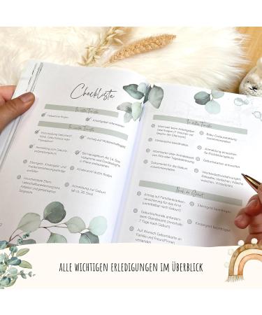 Meinbaby123 Premium Gold-Plated Pregnancy Diary - Gift for Expecting Moms | Mint Eucalyptus - Buy Online on SooperMarket.com