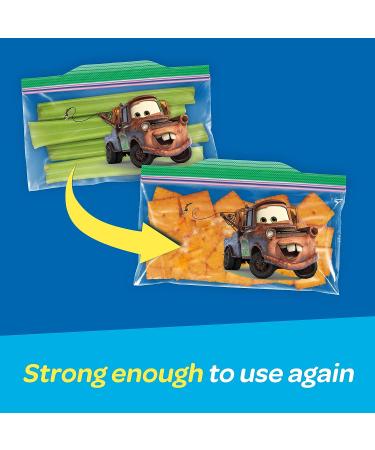 Ziploc Snack Bags with Grip 'n Seal Technology - 66 Count, Pixar Designs | On-the-Go Freshness, Easy Open/Close - Buy Online on SooperMarket.com
