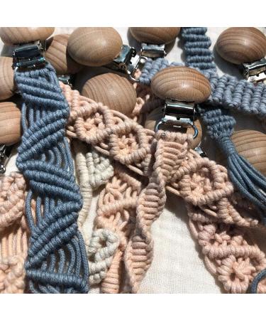 WT-DDJJK Pacifier Chain - Woven Cotton Rope Baby Pacifier Clip & Dummy Holder | International Shipping Available - Buy Online on SooperMarket.com