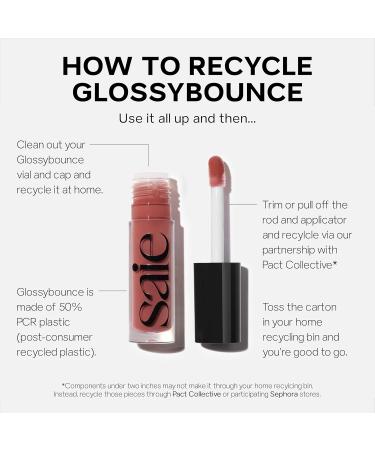 Buy Saie Glossybounce High-Shine Hydrating Lip Gloss Oil - Sheer Tinted Lip Oil with Hyaluronic Acid & Jojoba Oil for Moisture - International Shipping - Buy Online on SooperMarket.com
