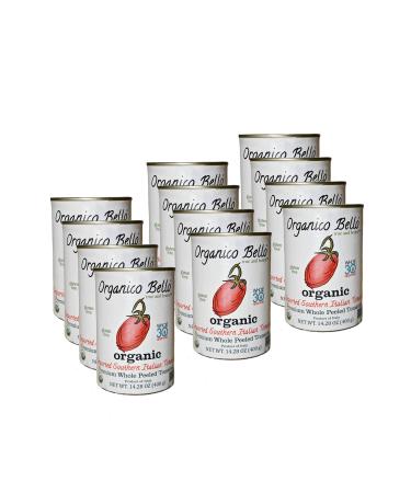 Organico Bello Organic Southern Italian Whole Peeled Tomatoes, 14.28 Oz (Pack of 12) 14.28 Ounce (Pack of 12) Whole Peeled