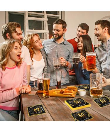 Vintage Black Gold 50th Birthday Napkins - 40 Pack Disposable Cocktail Napkins for Men s 50s Party Decorations - Buy Online on SooperMarket.com