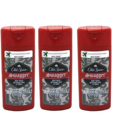 Old Spice Swagger Red Zone Body Wash Travel Size 3 Oz (Pack Of 3)