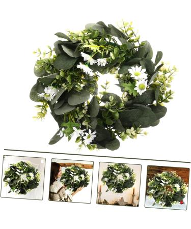 LIFKICH Wreath Planta Artificial Faux Greenery Artificial Eucalyptus Garland Holiday Window Hanging Eucalyptus Leaves Garland Faux Plants Fall Garland or Artificial Grass Daisy White White 30X30CM - Buy Online on SooperMarket.com