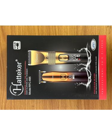 Hatteker Professional Hair Clippers and T-Blade Trimmer Kit for Men - Gold 17 Piece Set | Cordless Beard Barber Clipper, Haircut Grooming Kit, IPX7 Waterproof - Buy Online on SooperMarket.com