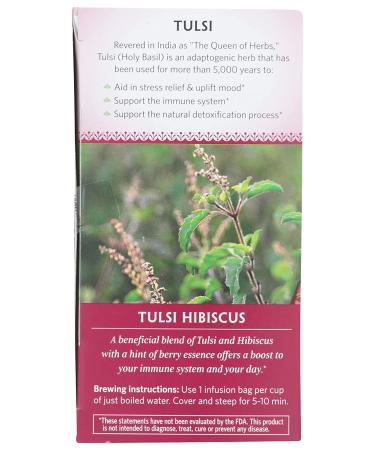 Organic India Tulsi Hibiscus Tea Infusion - 18 Count - Herbal Wellness Brew - Buy Online on SooperMarket.com