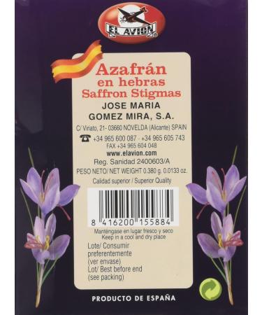 El Avion Spanish Saffron 380 mg - Buy Online on SooperMarket.com