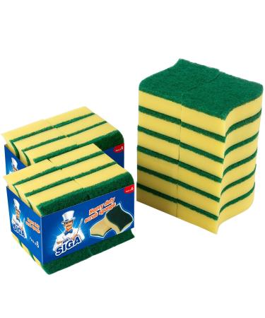 MR.SIGA Heavy Duty Scrub Sponge, 24 Count, Size:11 x 7 x 3cm, 4.3" x 2.8" x 1.2" 24 Pack