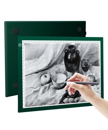 RTjoy A4 LED Light Pad  USB Powered Drawing Board  Adjustable Brightness Tracing Box Ideal for Diamond Painting  Weeding Vinyl  Viewing Slides  Stenciling  Embossing  Quilting Stencils (Green) A4 Light Pad (Green)