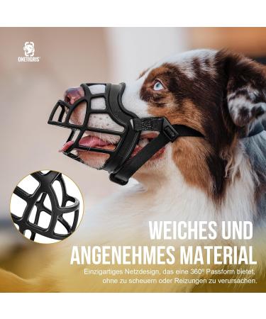 Oneigris Soft Dog Muzzle - Durable Rubber Adjustable for Medium & Large Dogs | Prevent Barks Biting & Chewing (XL) - Buy Online on SooperMarket.com