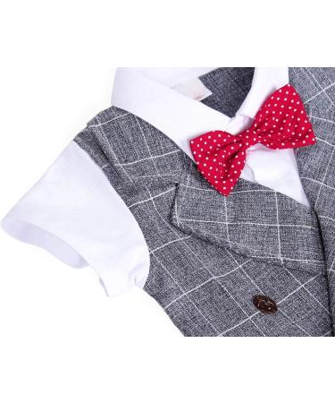 AmzBarley Baby Boys Gentlemans Outfit Suit | Grey Tuxedo Romper Set for Kids | Long/Short Sleeve Dress Shirt, Pants, Vest, Bowtie | Birthday, Party, Holiday | Size 105 (2-3 Years) - Buy Online on SooperMarket.com