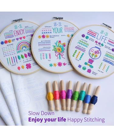 ETSPIL Embroidery Kit for Beginners - Learn 33 Stitches, Includes Hoop, Color Threads & Easy Instructions - Buy Online on SooperMarket.com