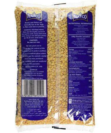 Natco Toor Dal Plain Indian Yellow Beans for Soups Stews Casseroles and Vegetable Dishes - 2kg Bag - Buy Online on SooperMarket.com