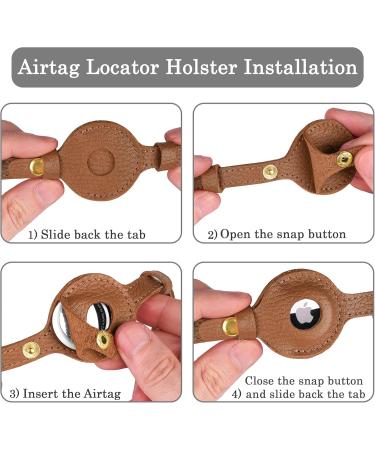 Oopsdoggy Leather Airtag Cat Collar with Bells - Durable Light GPS Collar for Cats & Small Dogs - Apple Airtag Holder - Perfect for Puppies (Light Brown) - Buy Online on SooperMarket.com