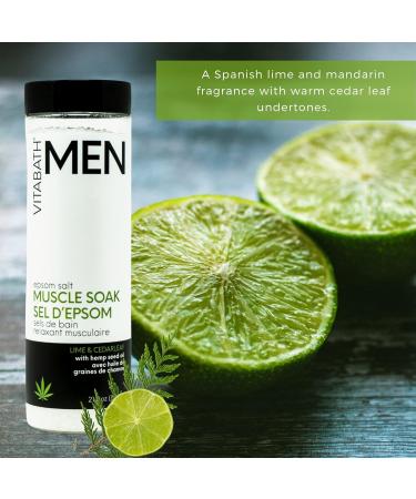 Vitabath Men's Lime & Cedarleaf Epsom Salt Muscle Soak - Soothing Workout Recovery & Relaxation - 21.2 oz - Buy Online on SooperMarket.com