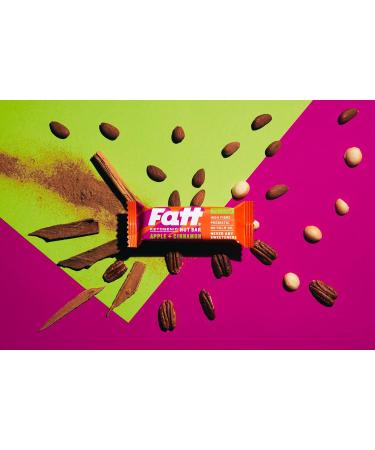Fatt Keto Nut Bars (Apple & Cinnamon 4 Pack) - Low-Carb Gluten Free Snack Bars - High-Fiber, Vegan & 100% Natural - Fattbar Apple & Cinnamon 4 count - Buy Online on SooperMarket.com